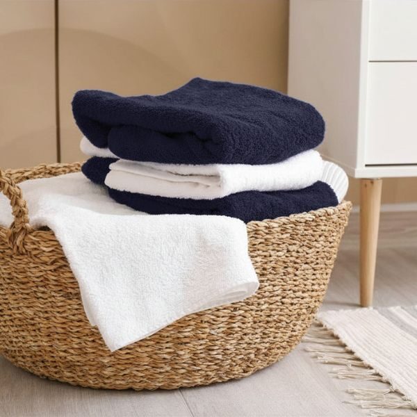 basket of folded clean laundry