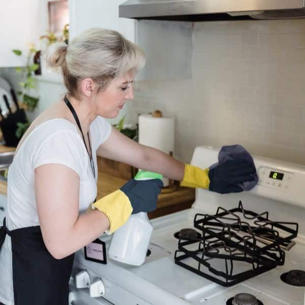 home cleaning service maintaining a spotless living space